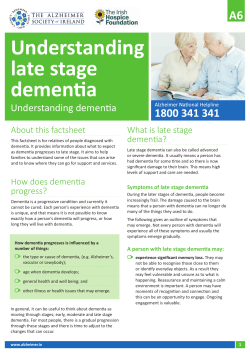 Understanding late stage dementia