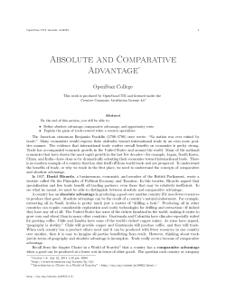 Absolute and Comparative Advantage