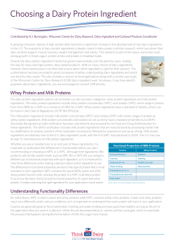 Choosing a Dairy Protein Ingredient