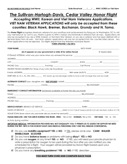 FOR HONOR FLIGHT USE ONLY Last Name