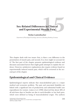 Sex-Related Differences in Clinical and Experimental Muscle Pain