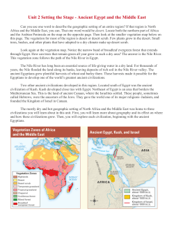 Unit 2 Setting the Stage - Ancient Egypt and the Middle East