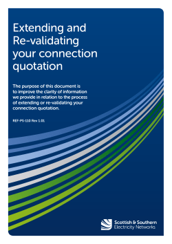 Extending and Re-validating your connection quotation
