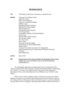 memorandum - Psychologists for Social Responsibility