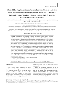 Effects of DHA Supplementation on Vascular Function, Telomerase