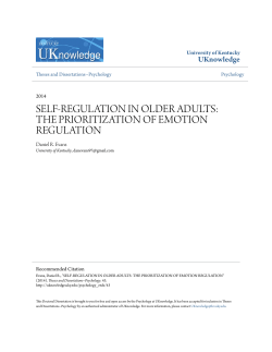self-regulation in older adults: the prioritization of