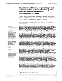 Classification of Proteus vulgaris biogroup 3 with recognition of