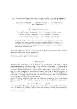 LYAPUNOV CONDITIONS FOR SUPER POINCAR&Eacute; INEQUALITIES
