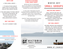 SMALL GROUPS VICTORIA