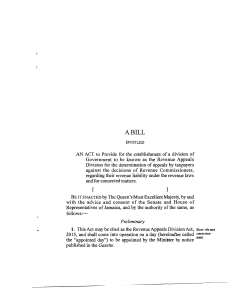 The Revenue Appeals Division Act, 2015