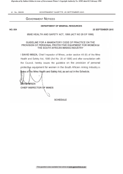 Mine Health and Safety Act Guideline for mandatory COP
