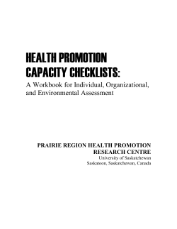 health promotion capacity checklists