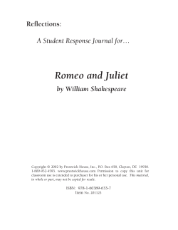Romeo and Juliet - Response Journal Sample PDF