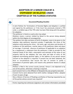 adoption of a minor child by a stepparent or relative under chapter