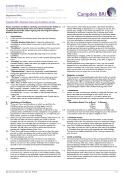 Standard Terms and Conditions of Hire