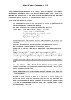 School PE/ Sports Funding Spring 2017