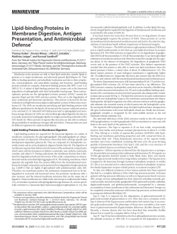 Lipid-binding Proteins in Membrane Digestion, Antigen Presentation