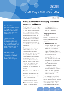 Riding out the storm: managing conflict in a recession and