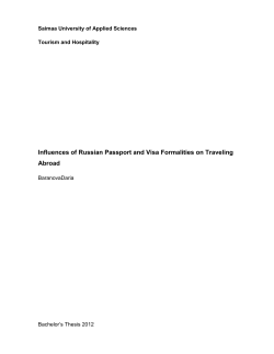 Influences of Russian Passport and Visa Formalities on