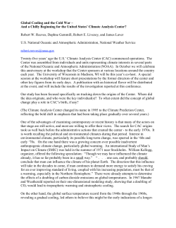 Global Cooling and the Cold War &ndash; And a Chilly Beginning for the