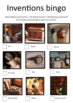 Inventions Bingo - Wallace and Gromit