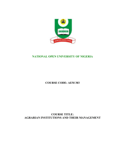 AEM303 - National Open University of Nigeria