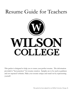 Teacher Resume Help Pack