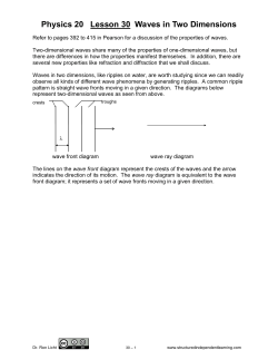 Physics 20 Lesson 30 Waves in Two Dimensions