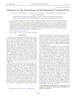 Quietness in the Soundscape of the Białowieża National Park