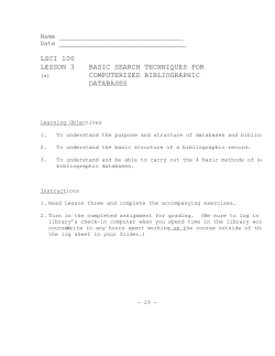 LSCI 100 LESSON 3 BASIC SEARCH TECHNIQUES FOR