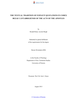 the textual tradition of explicit quotations in codex bezae