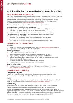 Quick Guide for the submission of Awards entries