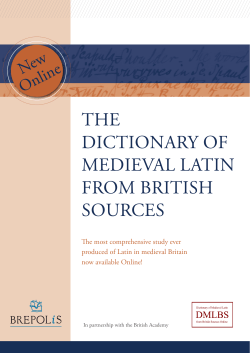the dictionary of medieval latin from british sources
