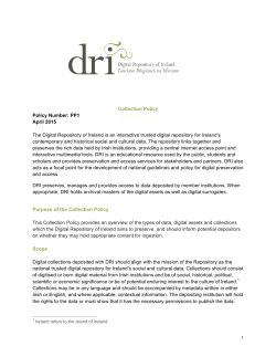 DRI Collection Policy - Digital Repository Ireland