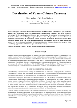 Devaluation of Yuan - Chinese Currency