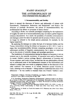 The Anthropology of Incommensurability