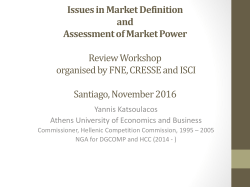 Issues in Market Definition and Assessment of Market Power Review