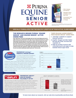 Equine Senior Active Sell Sheet