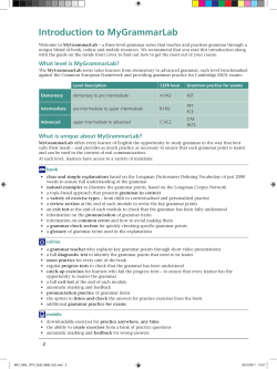 Introduction to MyGrammarLab