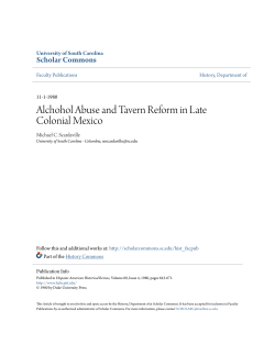 Alchohol Abuse and Tavern Reform in Late Colonial Mexico