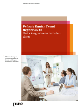 Private Equity Trend Report 2016 Unlocking value in