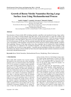 Growth of Boron Nitride Nanotubes Having Large Surface Area