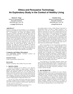 Ethics and Persuasive Technology