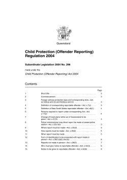 Child Protection (Offender Reporting) Regulation 2004