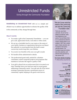 Unrestricted Funds - Community Foundation for the Fox Valley Region