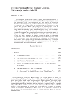 Deconstructing Hirota: Habeas Corpus, Citizenship, and Article III