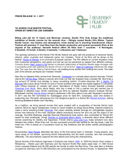 PRESS RELEASE 14. 1. 2017 7th NORDIC FILM WINTER