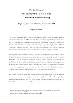 Fit for Heroes? The Impact of the Great War on Town and Country