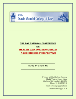 "Health Law Jurisprudence" - A 360 degree Perspective: Brochure