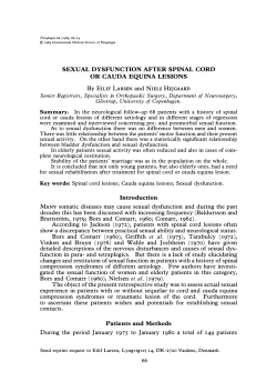 Sexual dysfunction after spinal cord or cauda equina lesions